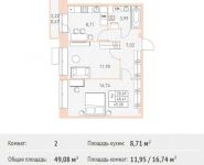 2-комнатная квартира площадью 49.08 кв.м, Калинина ул, 8 | цена 4 858 920 руб. | www.metrprice.ru
