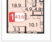 1-комнатная квартира площадью 43.7 кв.м, Ивановская, 7, корп.10 | цена 3 991 995 руб. | www.metrprice.ru