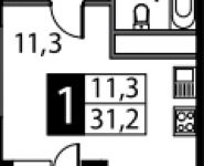 0-комнатная квартира площадью 33 кв.м,  | цена 3 450 000 руб. | www.metrprice.ru
