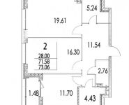 2-комнатная квартира площадью 73.8 кв.м в ЖК «ЗИЛАРТ», ул Архитектора Щусева, д. 2к 3 | цена 19 055 160 руб. | www.metrprice.ru
