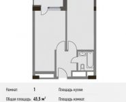 1-комнатная квартира площадью 45.5 кв.м, Береговой пр-д, вл.5 | цена 10 601 500 руб. | www.metrprice.ru