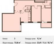 3-комнатная квартира площадью 74.5 кв.м, Барышевская Роща ул., 11 | цена 6 258 000 руб. | www.metrprice.ru