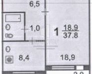 1-комнатная квартира площадью 39 кв.м, Осенний бул., 6 | цена 9 500 000 руб. | www.metrprice.ru