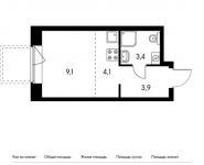 1-комнатная квартира площадью 20.42 кв.м, Черняховского ул, 19 | цена 5 711 474 руб. | www.metrprice.ru