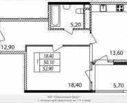 1-комнатная квартира площадью 53 кв.м в ЖК "Соколиный Форт", Мясниковская 1-я ул., 2 | цена 14 474 382 руб. | www.metrprice.ru
