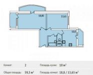 2-комнатная квартира площадью 59.3 кв.м, Гагарина пр-т, 5/5 | цена 4 650 400 руб. | www.metrprice.ru