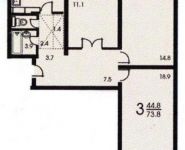 3-комнатная квартира площадью 75 кв.м, 9-я Северная линия, 1к1 | цена 8 500 000 руб. | www.metrprice.ru