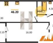 1-комнатная квартира площадью 46.2 кв.м, Академика Каргина ул. | цена 3 927 000 руб. | www.metrprice.ru