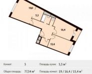 3-комнатная квартира площадью 77.3 кв.м, Рождественская ул., 5 | цена 6 633 900 руб. | www.metrprice.ru