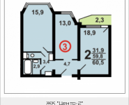 2-комнатная квартира площадью 60.3 кв.м, ул. Струве, 7, корп.К203 | цена 4 311 329 руб. | www.metrprice.ru