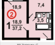 1-комнатная квартира площадью 38.7 кв.м, Ленина, корп.21 | цена 3 048 515 руб. | www.metrprice.ru