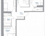 3-комнатная квартира площадью 74.08 кв.м, Новорязанское шоссе, 11, корп.11 | цена 4 258 891 руб. | www.metrprice.ru