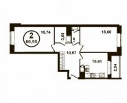 2-комнатная квартира площадью 60 кв.м, Петра Алексеева ул., 12АС1 | цена 10 056 598 руб. | www.metrprice.ru