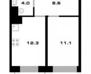 1-комнатная квартира площадью 37.1 кв.м,  | цена 4 261 000 руб. | www.metrprice.ru
