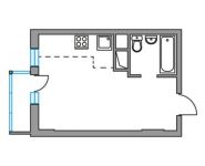 1-комнатная квартира площадью 25.8 кв.м, Заводская улица, 2 | цена 2 012 399 руб. | www.metrprice.ru