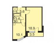 1-комнатная квартира площадью 40 кв.м, Советский проспект, д.98 | цена 4 885 052 руб. | www.metrprice.ru