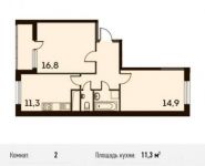 2-комнатная квартира площадью 56 кв.м,  | цена 5 443 311 руб. | www.metrprice.ru