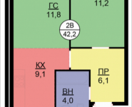 2-комнатная квартира площадью 42.2 кв.м, Бачуринская, корп.3 | цена 4 971 160 руб. | www.metrprice.ru