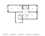 3-комнатная квартира площадью 87.6 кв.м, Зеленоград г, Заречная ул, 23 | цена 8 155 560 руб. | www.metrprice.ru