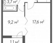 1-комнатная квартира площадью 37.6 кв.м, Вешняковская улица, 10с2 | цена 6 392 000 руб. | www.metrprice.ru