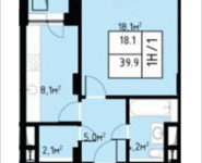 1-комнатная квартира площадью 39.9 кв.м, Заводская | цена 3 650 850 руб. | www.metrprice.ru