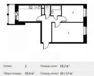 2-комнатная квартира площадью 50.4 кв.м, улица Красная Пресня, 14 | цена 5 959 170 руб. | www.metrprice.ru