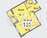 1-комнатная квартира площадью 45.2 кв.м, Боровское ш., 21 | цена 6 700 000 руб. | www.metrprice.ru