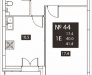 1-комнатная квартира площадью 41.4 кв.м, Ивановская улица, 19/21 | цена 14 490 000 руб. | www.metrprice.ru