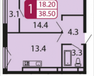 1-комнатная квартира площадью 38.5 кв.м, Ивановская, 7, корп.3Д | цена 3 311 000 руб. | www.metrprice.ru