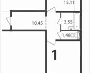 1-комнатная квартира площадью 47.4 кв.м в ЖК "Авентин", Железнодорожная, 33, корп.3 | цена 3 244 017 руб. | www.metrprice.ru