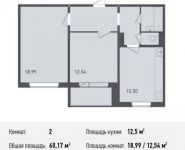 2-комнатная квартира площадью 60.2 кв.м,  | цена 3 605 000 руб. | www.metrprice.ru