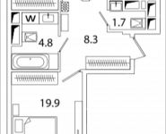 2-комнатная квартира площадью 65.2 кв.м, Рязанский проспект, 2, корп.M6 | цена 10 790 991 руб. | www.metrprice.ru