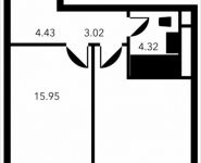 1-комнатная квартира площадью 43.11 кв.м, Новоалексеевская, 16с7 | цена 8 750 720 руб. | www.metrprice.ru