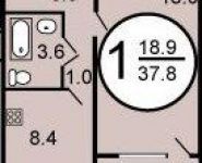1-комнатная квартира площадью 38 кв.м, Митинская ул., 55 | цена 6 630 000 руб. | www.metrprice.ru