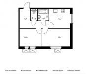 2-комнатная квартира площадью 47.7 кв.м, жилой комплекс Саларьево Парк, к13/1 | цена 6 434 730 руб. | www.metrprice.ru