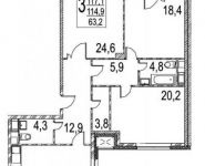 3-комнатная квартира площадью 120 кв.м, Россошанская улица, 5к1 | цена 32 500 000 руб. | www.metrprice.ru