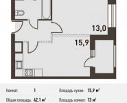 1-комнатная квартира площадью 42.1 кв.м, Головинское ш., 5 | цена 8 504 200 руб. | www.metrprice.ru