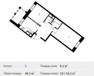 2-комнатная квартира площадью 46.1 кв.м, Софийская ул, 21 | цена 3 887 447 руб. | www.metrprice.ru