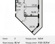 2-комнатная квартира площадью 82.1 кв.м, Нагатинский 1-й пр., 11 | цена 18 090 883 руб. | www.metrprice.ru