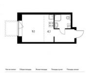 1-комнатная квартира площадью 20.4 кв.м, микрорайон Опытное Поле, 10 | цена 5 053 950 руб. | www.metrprice.ru