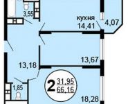 2-комнатная квартира площадью 66.2 кв.м, Московская ул., 52К25 | цена 4 962 000 руб. | www.metrprice.ru