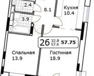2-комнатная квартира площадью 58 кв.м, Юннатов ул., 4А | цена 7 100 000 руб. | www.metrprice.ru