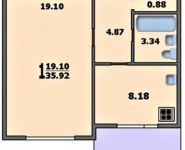 1-комнатная квартира площадью 36 кв.м, Красного Маяка ул., 17К2 | цена 5 750 000 руб. | www.metrprice.ru