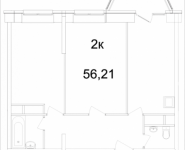 2-комнатная квартира площадью 56.21 кв.м, Ясная, 8, корп.5 | цена 3 998 484 руб. | www.metrprice.ru