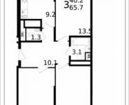 3-комнатная квартира площадью 65.7 кв.м, Колпакова ул., 44 | цена 5 921 393 руб. | www.metrprice.ru