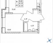 1-комнатная квартира площадью 34.1 кв.м, Дружбы, 47 | цена 2 652 980 руб. | www.metrprice.ru