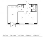 2-комнатная квартира площадью 64.2 кв.м, Поляны ул, | цена 8 390 940 руб. | www.metrprice.ru