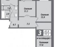 3-комнатная квартира площадью 76 кв.м, Электролитный пр., 16К3 | цена 17 052 959 руб. | www.metrprice.ru