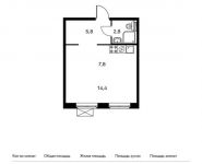 1-комнатная квартира площадью 30.8 кв.м,  | цена 3 388 000 руб. | www.metrprice.ru