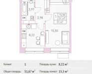 1-комнатная квартира площадью 31.67 кв.м,  | цена 2 777 459 руб. | www.metrprice.ru